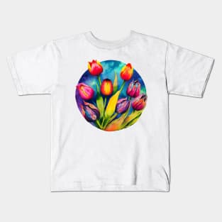 Beautiful Tulips of Vibrant Colors Kids T-Shirt